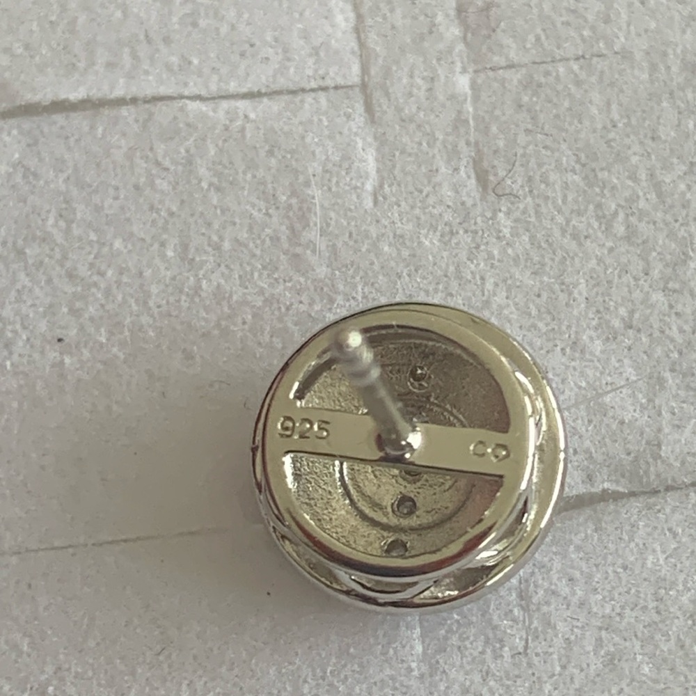 Double Beaded Genuine Natural Diamond Stud Earrings Sterling silver 925 - Picture 6 of 7